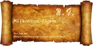 Milkovics Ilona névjegykártya