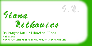 ilona milkovics business card